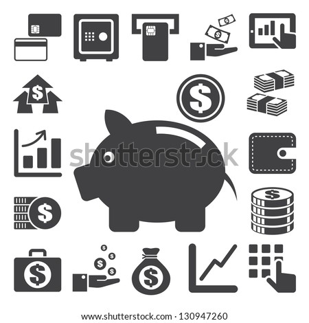 Finance and money icon set.Illustration eps10