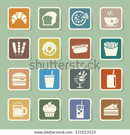 Fast Food sticker icon set.Illustration eps10 Fast Food sticker icon set.Illustration eps10