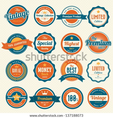 Set of retro vintage badges and labels.eps10 Set of retro vintage badges and labels.eps10