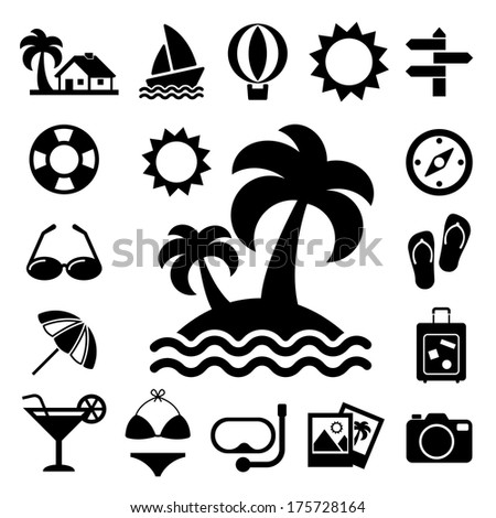 Travel and vacation Icons set .Illustration eps10