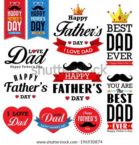 Happy fathers day vintage retro type font.Illustrator eps10
