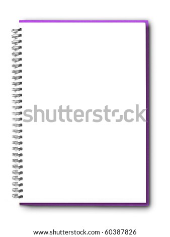 isolated Purple notebook on white.