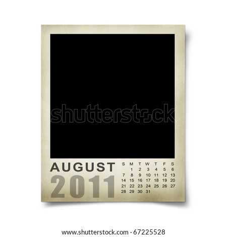july august calendar 2011. Blank Calendar 2011 August