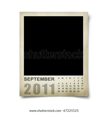 blank september 2011 calendar. stock photo : Calendar 2011 on the Empty photo lank. september