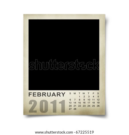 blank february calendar 2011. stock photo : Calendar 2011 on