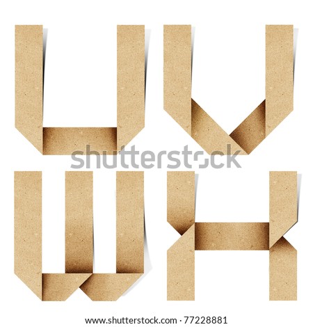 Craft Ideas Letters on Stock Photo Origami Alphabet Letters Recycled Paper Craft Stick On