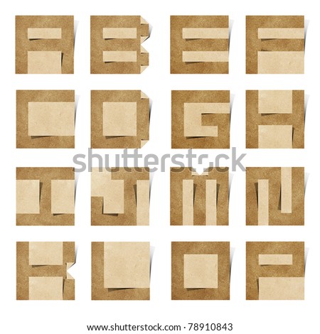 style Pad letters ( stick Note paper ) recycled alphabet Origami letters alphabet craft papercraft