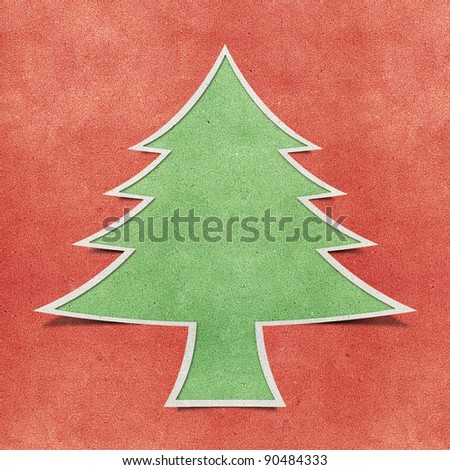 Christmas tree recycled papercraft background