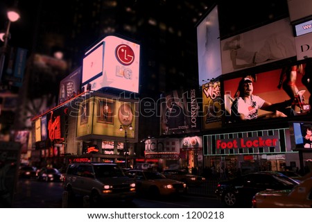 new york city at night time. stock photo : New York City