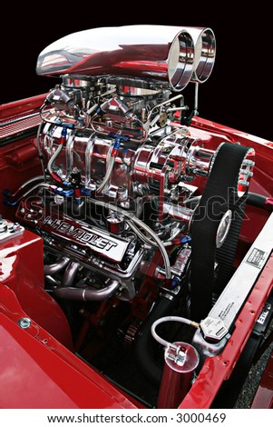 Racing  Engine on Blower And Race Car Engine
