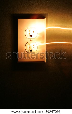 Electricity surging from an electrical socket