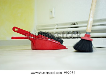 Broom and shovel