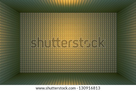 empty room with golden tiles decoration