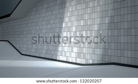 Clean urban wall with contrast lighting