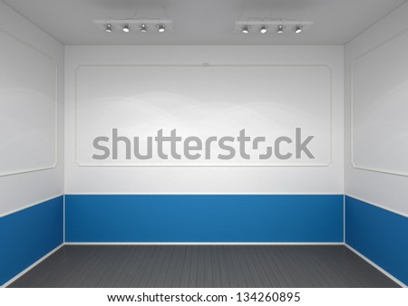 classic style gallery interior with blank walls