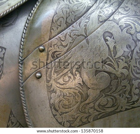 close up view of medieval armor