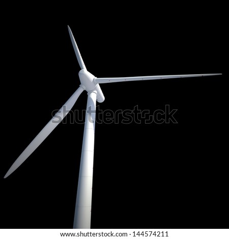 few wind power generator isolated on black
