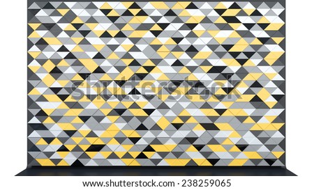 abstract architectural background with triangle geometric panels in stylish colors