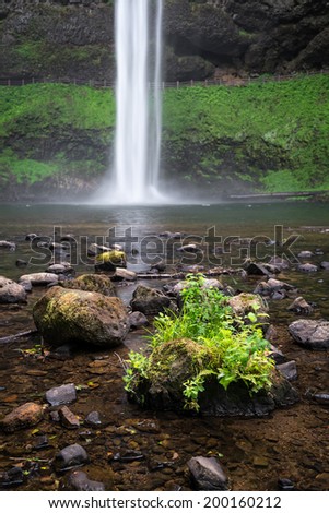 South Falls at Silver Falls State Park in Oregon. The park, which is the largest state park in Oregon, boasts many of the most beautiful waterfalls found in the state.