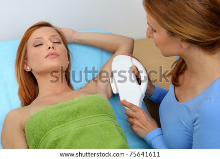 Laser hair removal in professional studio