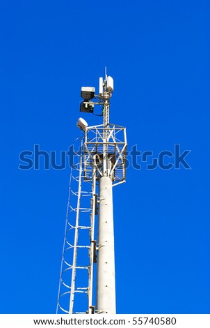 The wireless device for cellular communication(connection) on a background of the light-blue sky