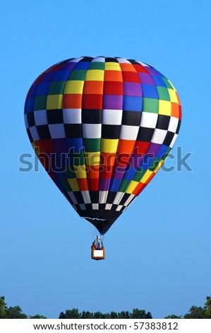 Hot air balloon with spot for logo on basket