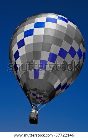 stock photo : Black and white with blue tone hot air balloon