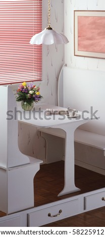 Cafe style booth with morning light