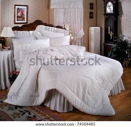 Country bed set with window and copy space (Studio SET)