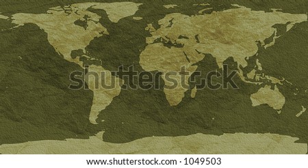 clay-textured world map - camouflage version