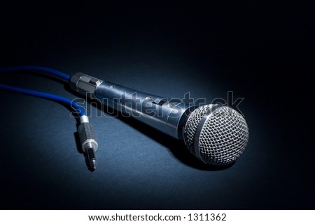 Low-key of a recording studio microphone