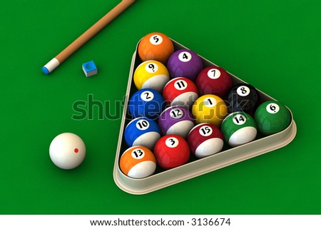 racked billiard balls