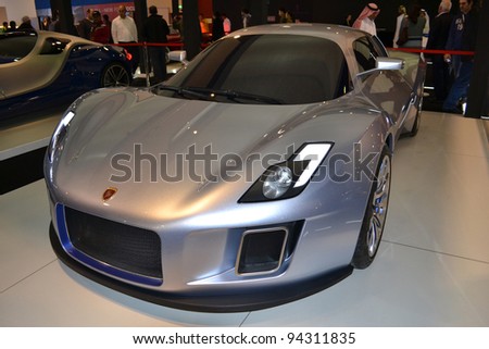 DOHA-QATAR - JANUARY 25 : Gumpert model on display at Qatar Motor Show Second Exhibition on January 25, 2012 in Doha, Qatar. The event is from January 25-28, 2012.