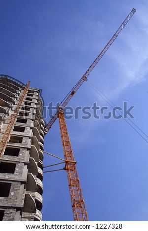 crane on construction of building