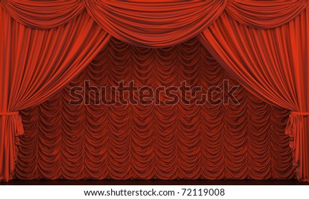 Theater curtain.  Presentation. Cinema.