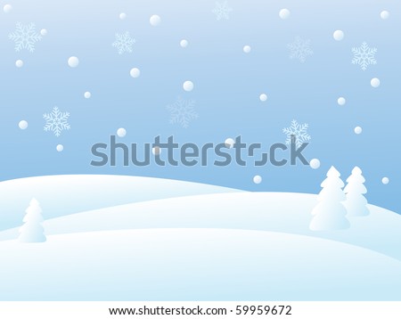 snowy winter landscape/vector illustration