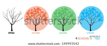 vector original abstract tree in four seasons
