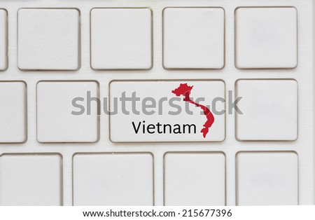 Keyboard (detail) with Vietnam map key