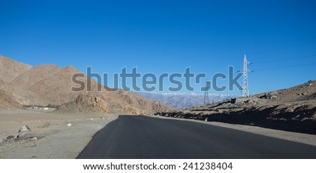 High altitude road in mountains