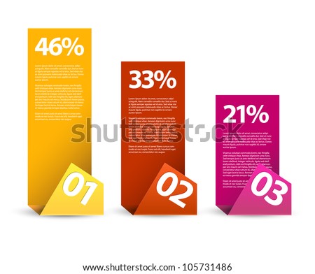 First second third vector paper infographic elements with description First second third vector paper infographic elements with description