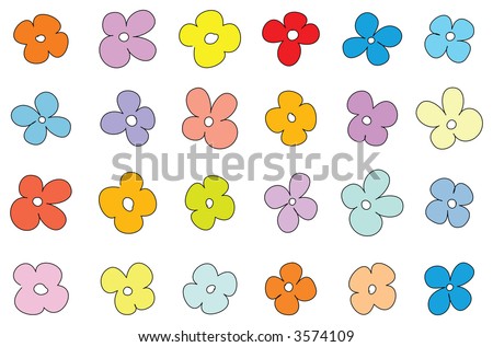 Easy Flowers on Simple Flower Pattern Stock Vector 3574109   Shutterstock