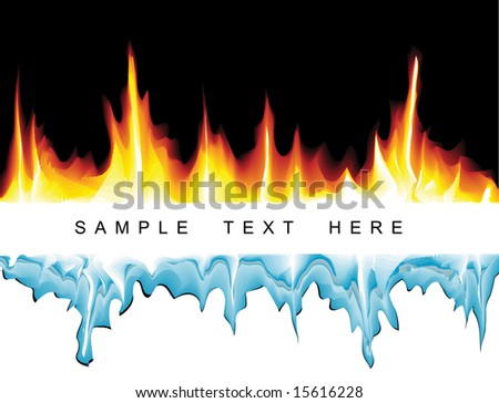 stock vector Vector background with flames and icicles