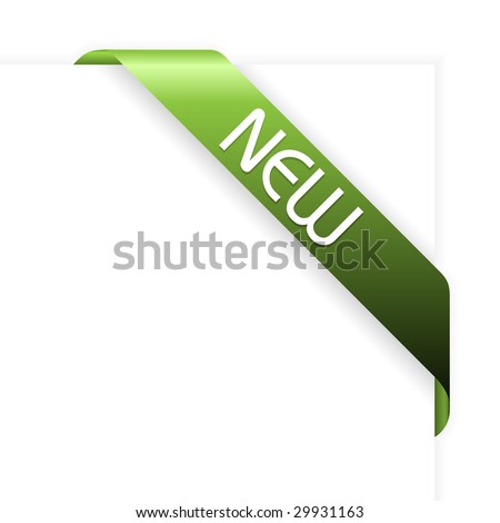 New green corner ribbon New green corner ribbon