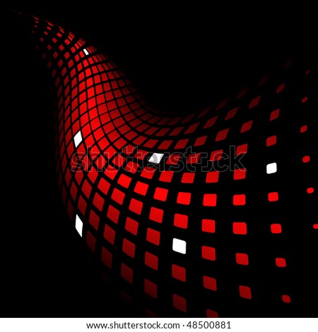 stock vector : 3d abstract dynamic red background on black