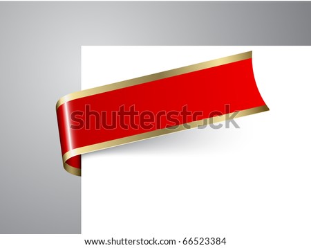Fresh Christmas corner ribbon- red paper with golden borders Fresh Christmas corner ribbon- red paper with golden borders