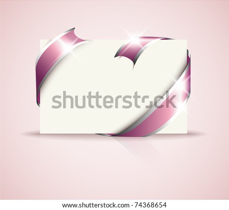 stock vector Wedding card pink around blank white paper