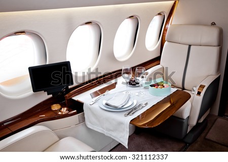 Business Jet airplane interior