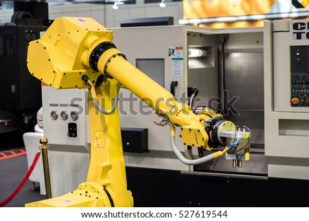 Industrial robot with CNC achine