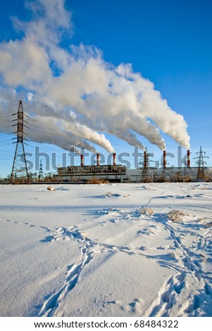 Heavy industrial pollution, environment problem in the city