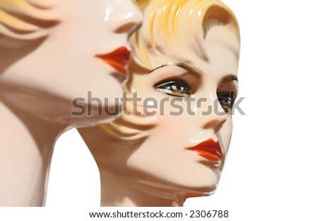 face of a mannequin isolated on a white background